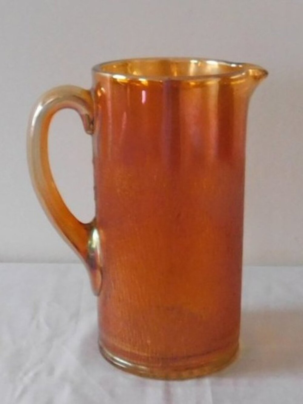Vintage Jeannette Glass Iridescent Carnival Tree Bark Pattern 8.5" Water Pitcher